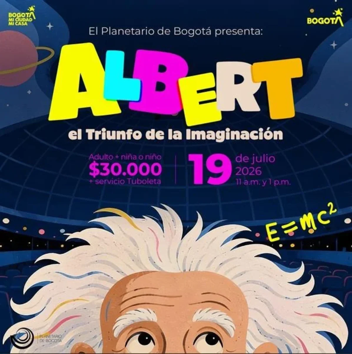 Imagen oficial de Albert: el Triunfo de la Imaginación en Bogotá