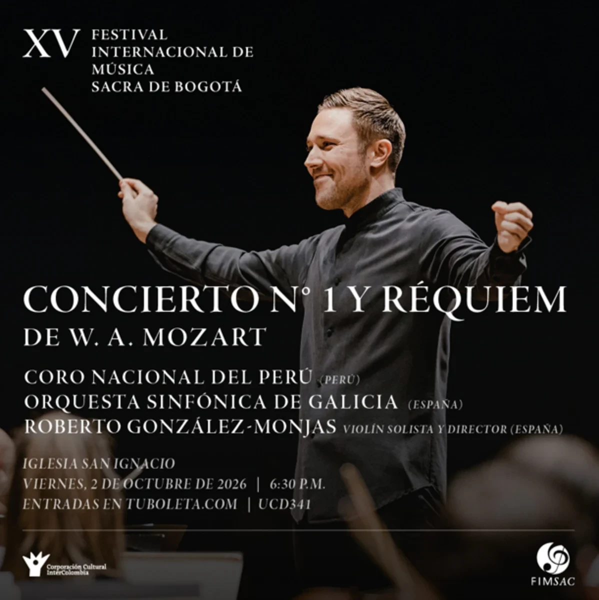 Imagen oficial de Concierto N° 1 y Réquiem de W.A. Mozart. en Bogotá