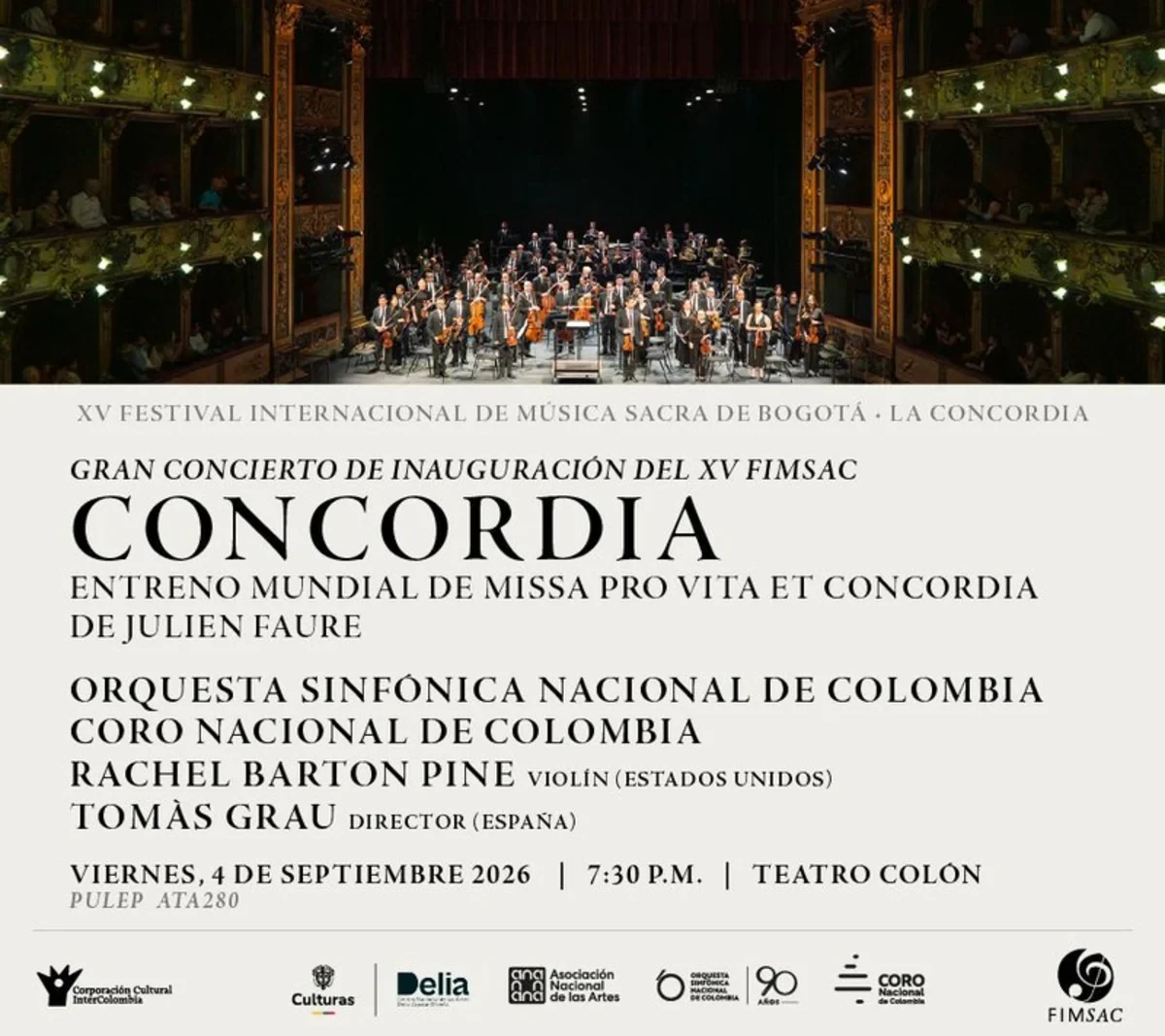 Imagen oficial de Eterna Concordia Monodias y polifonías en Bogotá