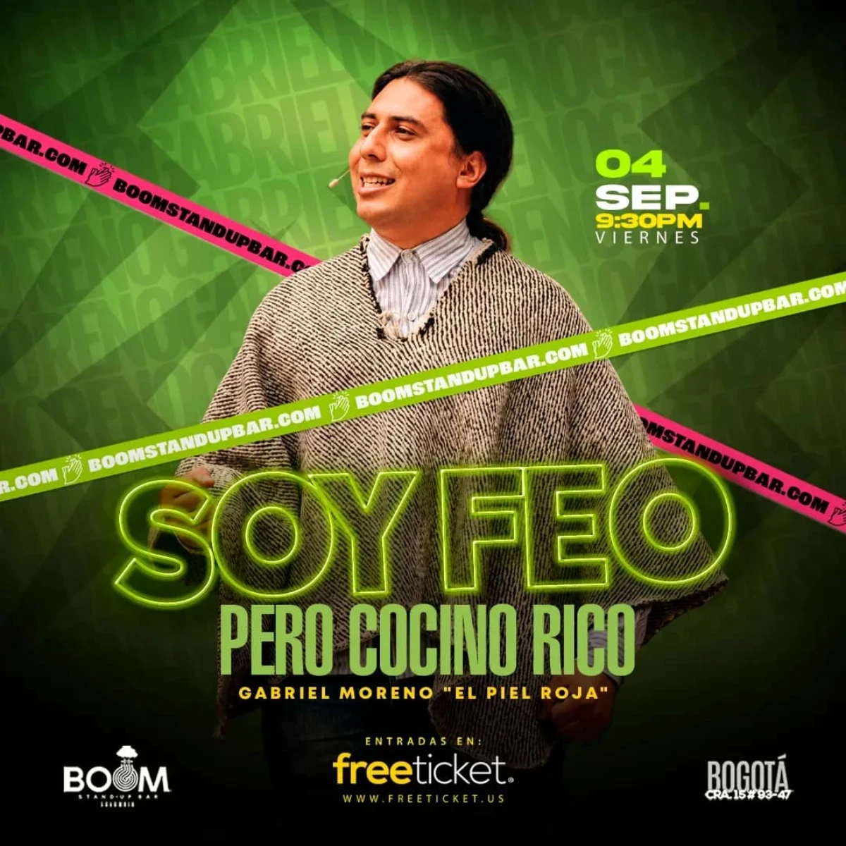 Afiche oficial de Soy feo pero cocino rico en FreeTicket